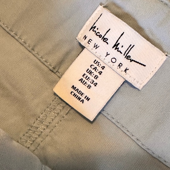 NWT Nicole Miller New York High-Rise Wide Leg Pants Size 4 Spring Blue Ankle - Picture 6 of 11